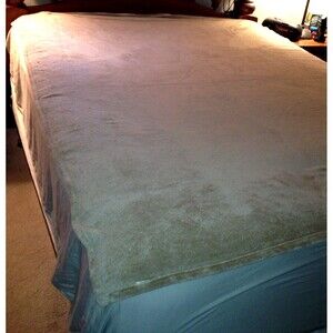 Vintage Brown/Tan Winter Blanket 78x64" Warm Fluffy